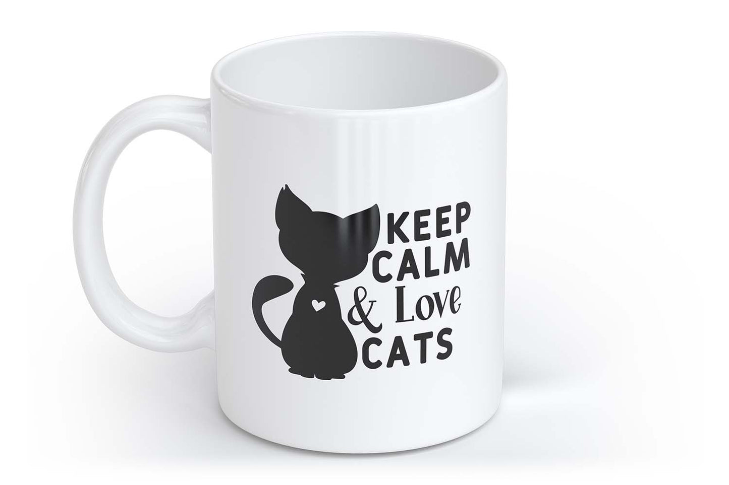 Keep Calm & Love Cats | Tasse mit Rund- & Herzhenkel | Your Attitude Club