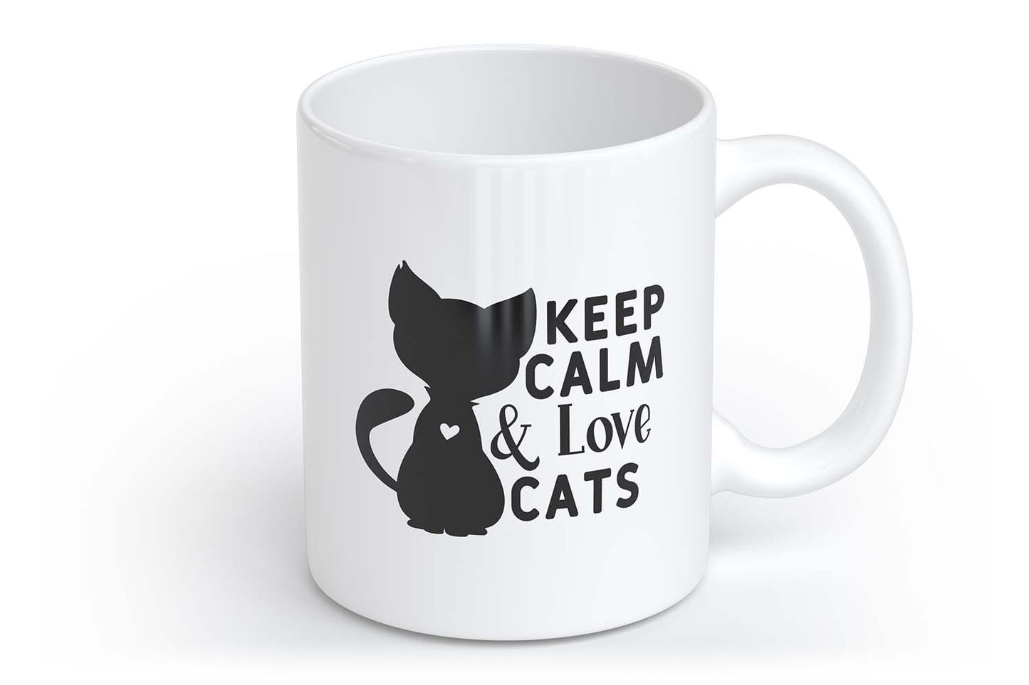 Keep Calm & Love Cats | Tasse mit Rund- & Herzhenkel | Your Attitude Club