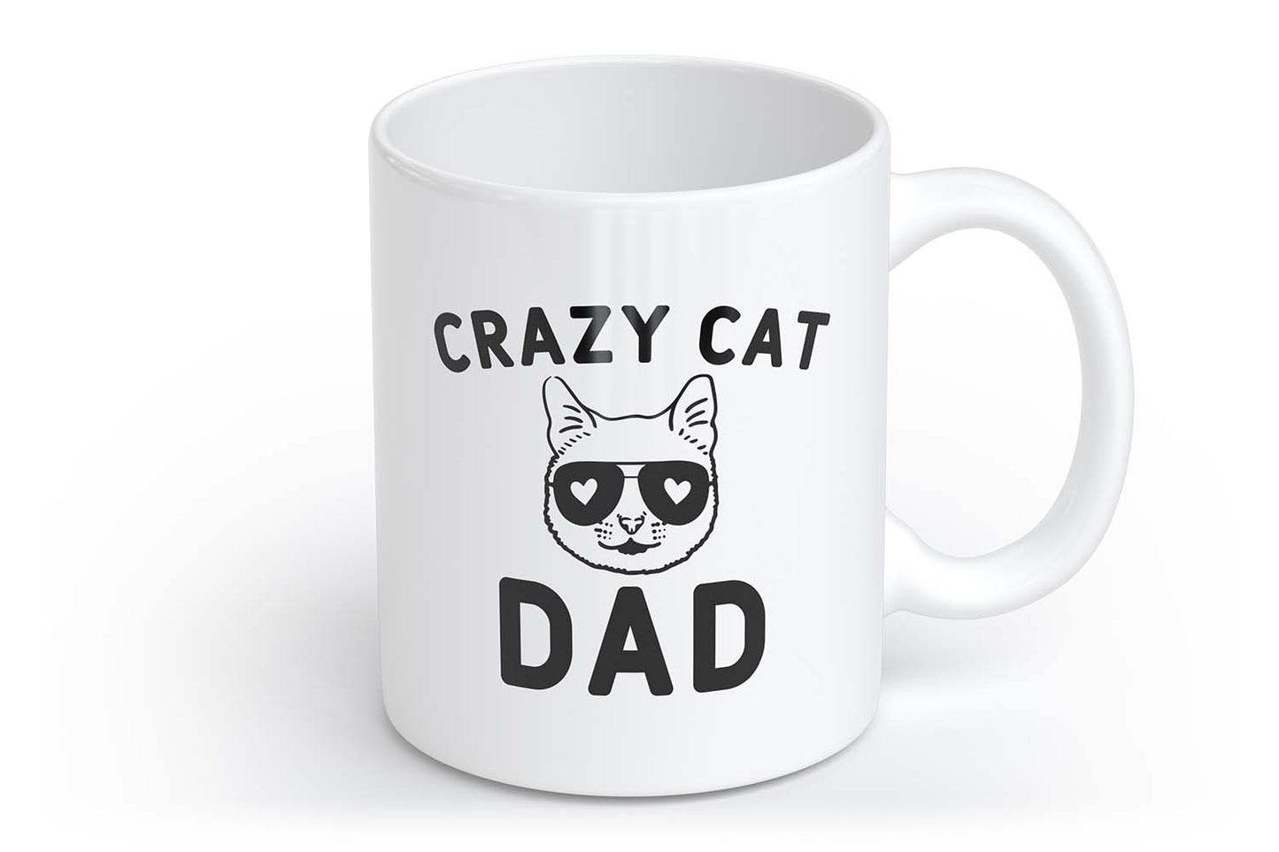 Crazy Cat Dad | Tasse mit Rund- & Herzhenkel | Your Attitude Club