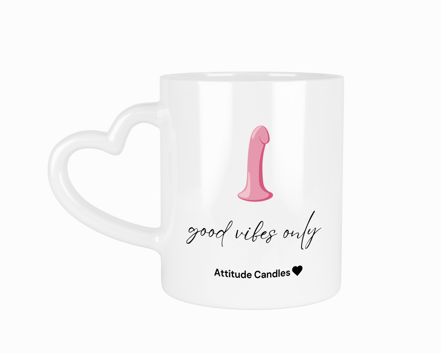 Good Vibes Only | Tasse mit Herzhenkel | Attitude Candles Duftkerze Geschenk Geburtstag Hochzeit Weihnachten Einweihung