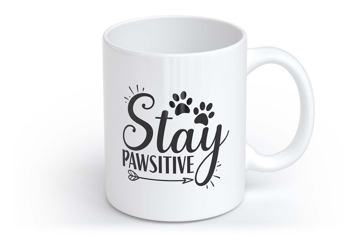 Stay Pawsitive | Tasse mit Rund- & Herzhenkel | Your Attitude Club