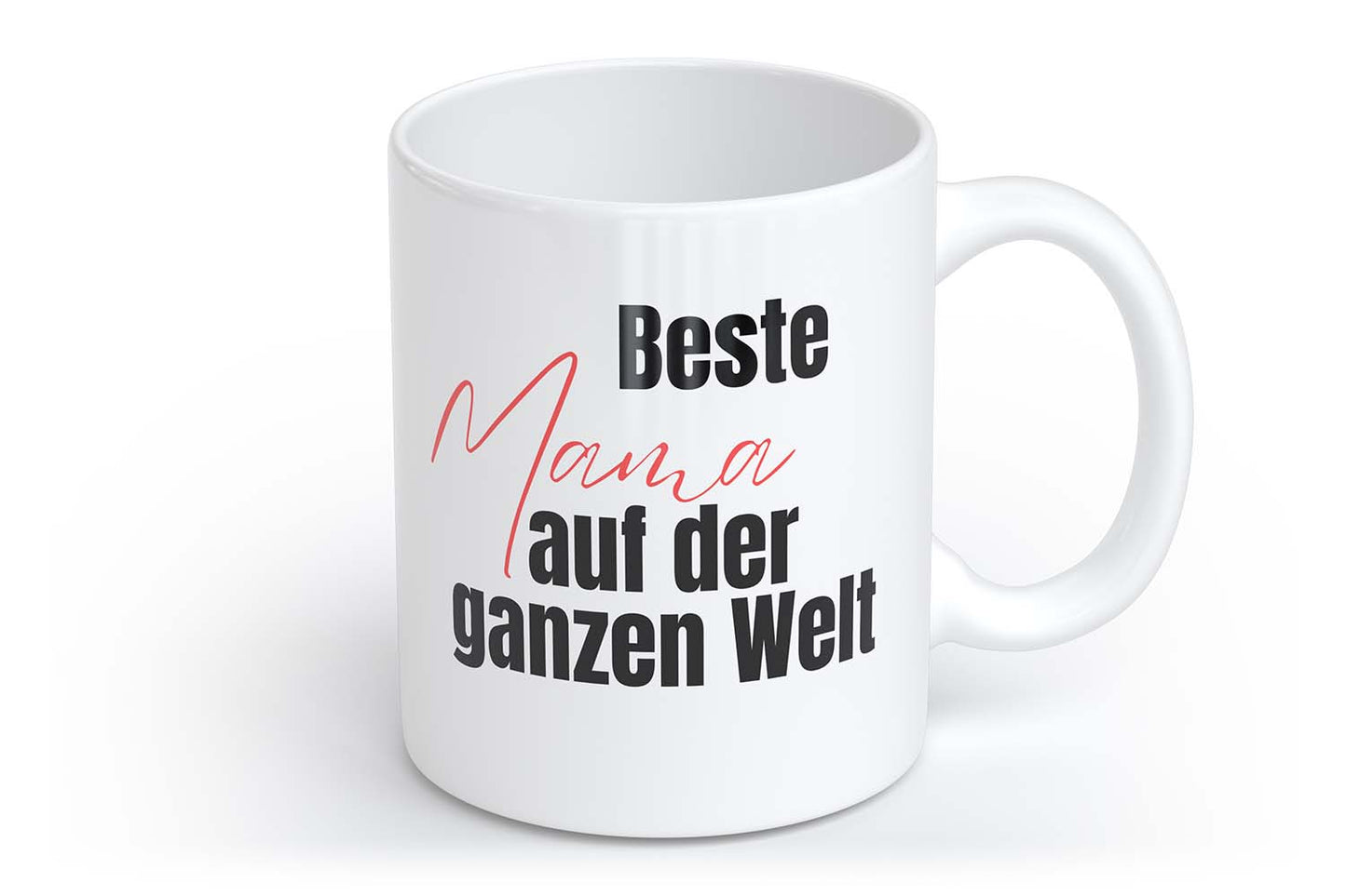 Beste Mama auf der ganzen Welt | Tasse mit Rund- & Herzhenkel | Your Attitude Club