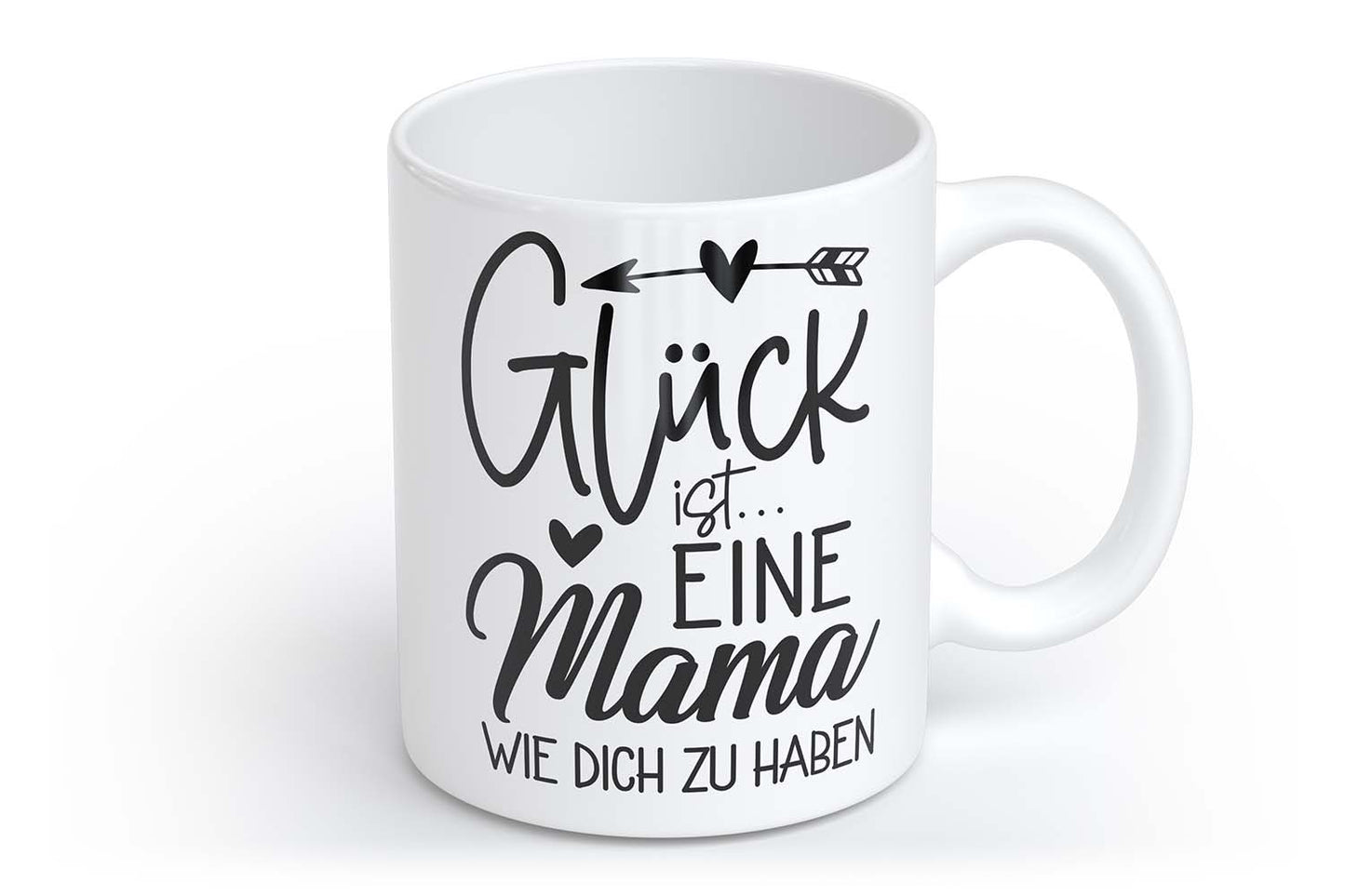 Glück ist eine Mama wie dich zu haben | Tasse mit Rund- & Herzhenkel | Your Attitude Club