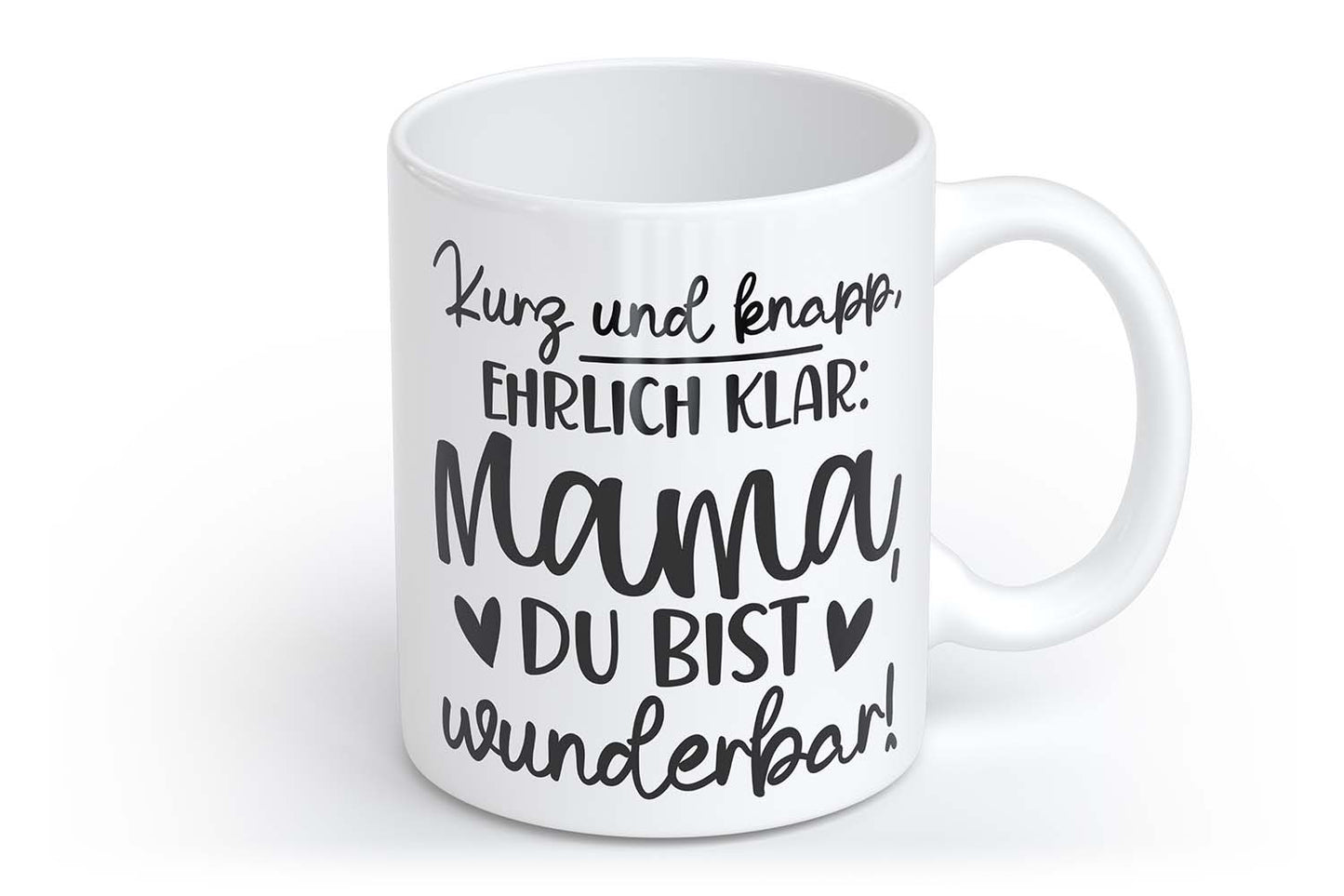 Kurz und Knapp, ehrlich klar: Mama du bist wunderbar! | Tasse + Beutel + Kerze