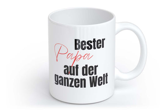 Beste Papa auf der ganzen Welt | Tasse mit Rund- & Herzhenkel | Your Attitude Club