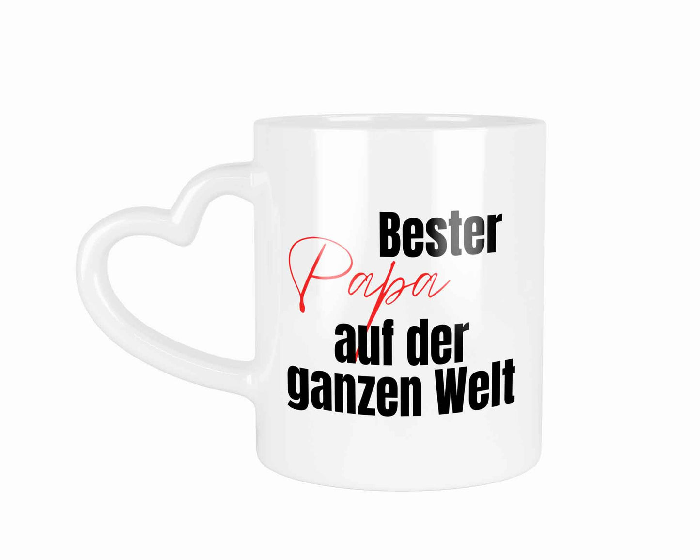 Beste Papa auf der ganzen Welt | Tasse mit Rund- & Herzhenkel | Your Attitude Club