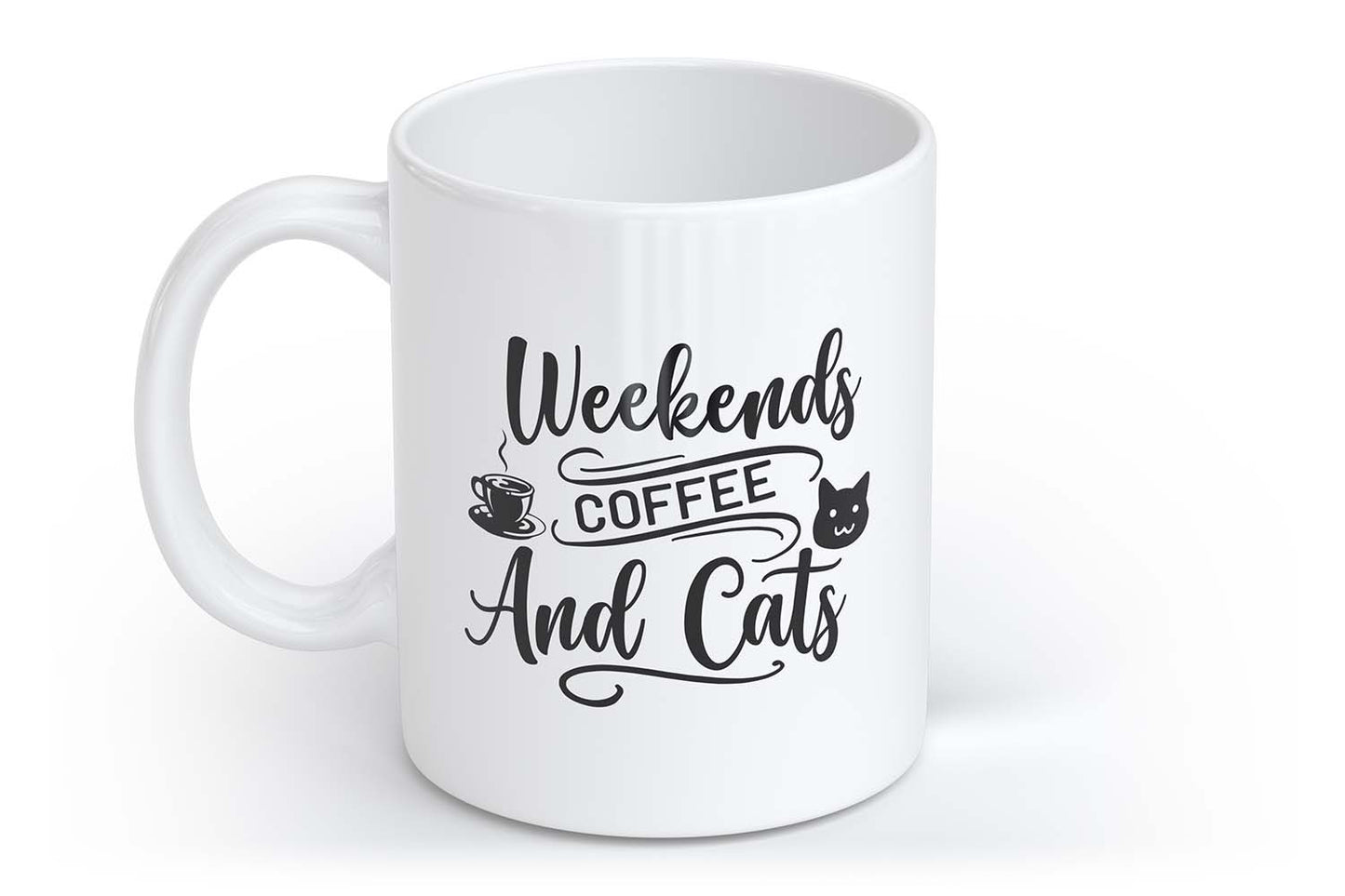 Weekends, Coffee and Cats | Tasse mit Rund- & Herzhenkel | Your Attitude Club