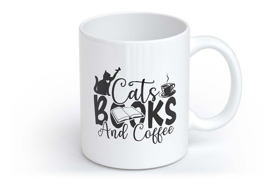 Cats, Books and Coffee | Tasse mit Rund- & Herzhenkel | Your Attitude Club