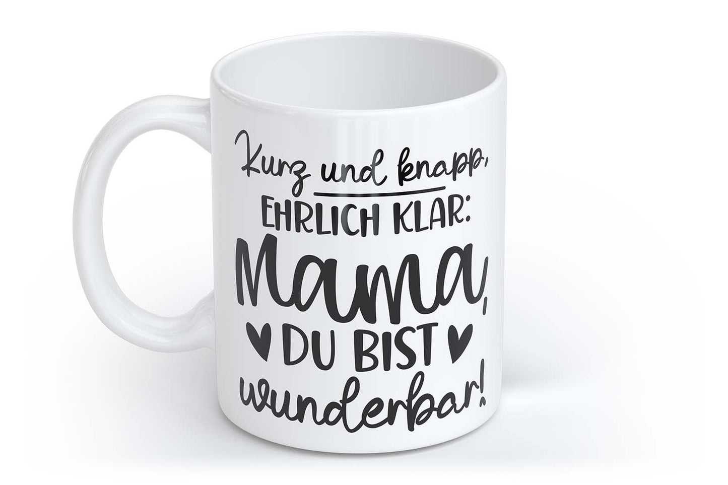 Kurz und Knapp, ehrlich klar: Mama du bist wunderbar! | Tasse + Beutel + Kerze