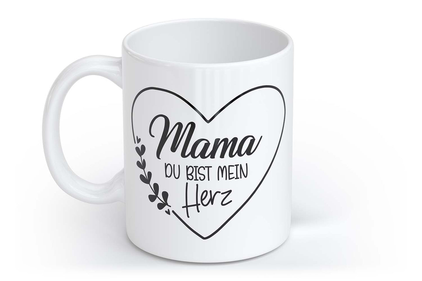 Mama, du bist mein Herz | Tasse mit Rund- & Herzhenkel | Your Attitude Club