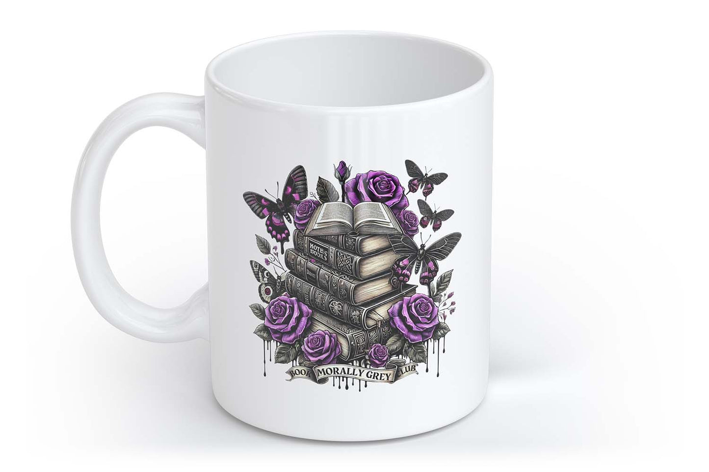 Halloween Tasse Buch Rose Gothic | Tasse mit Rund- & Herzhenkel | Your Attitude Club