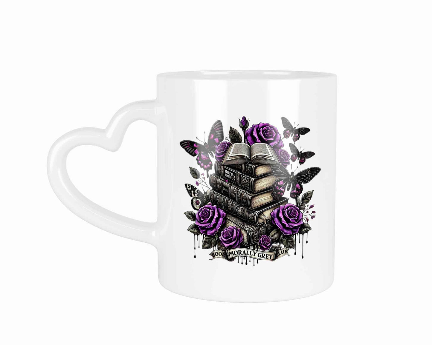 Halloween Tasse Buch Rose Gothic | Tasse mit Rund- & Herzhenkel | Your Attitude Club