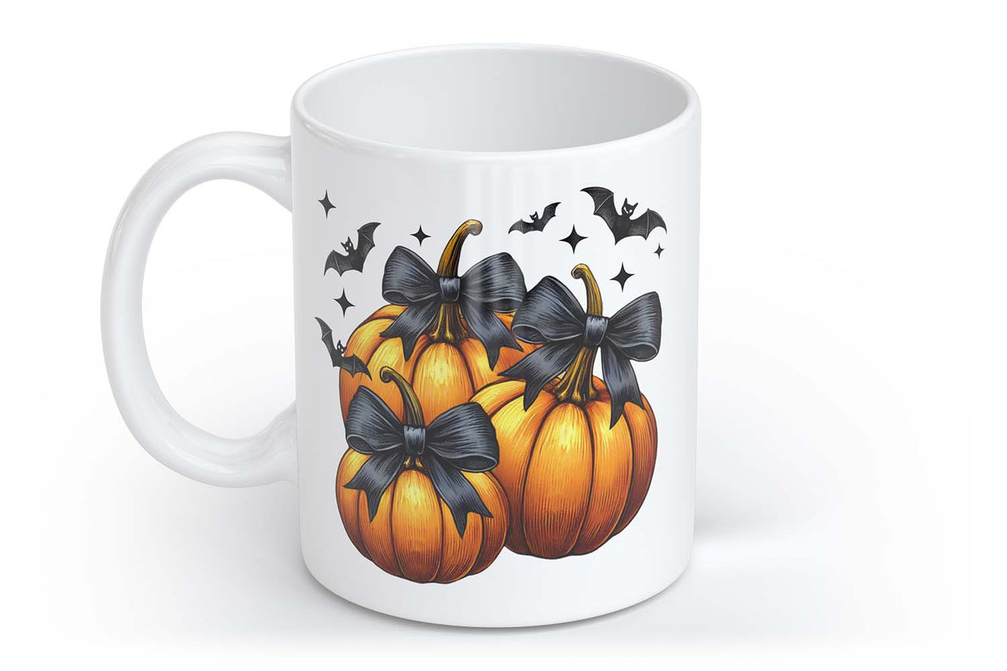 Halloween Kürbis mit Schleife | Tasse mit Rund- & Herzhenkel | Your Attitude Club