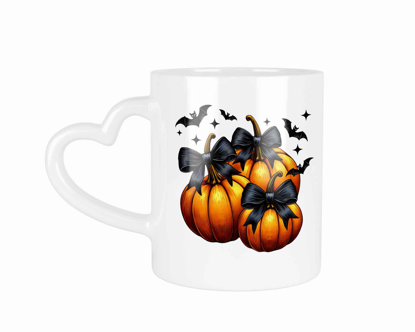 Halloween Kürbis mit Schleife | Tasse mit Rund- & Herzhenkel | Your Attitude Club