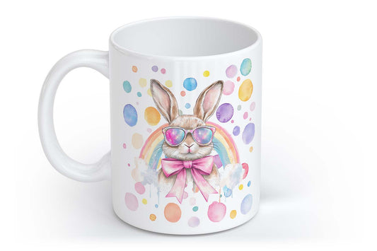 Cooles buntes Oster Bunny Tasse Easter Hase Häschen | Tasse mit Herzhenkel | Your Attitude Club