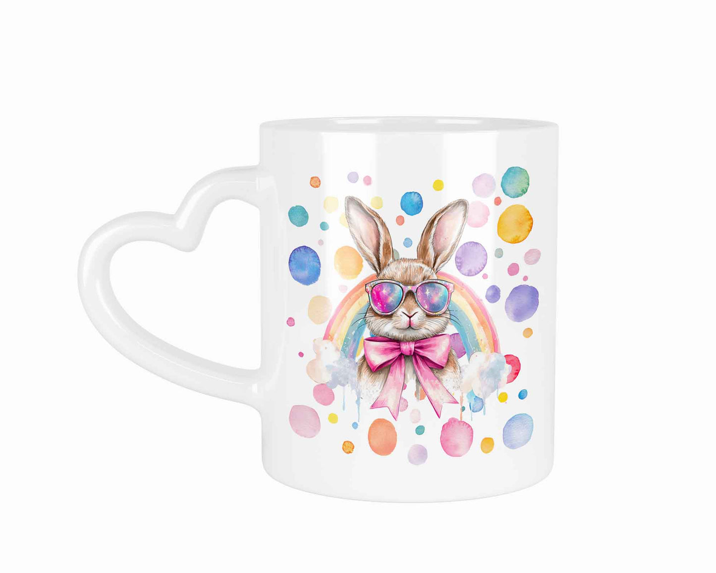 Cooles buntes Oster Bunny Tasse Easter Hase Häschen | Tasse mit Herzhenkel | Your Attitude Club