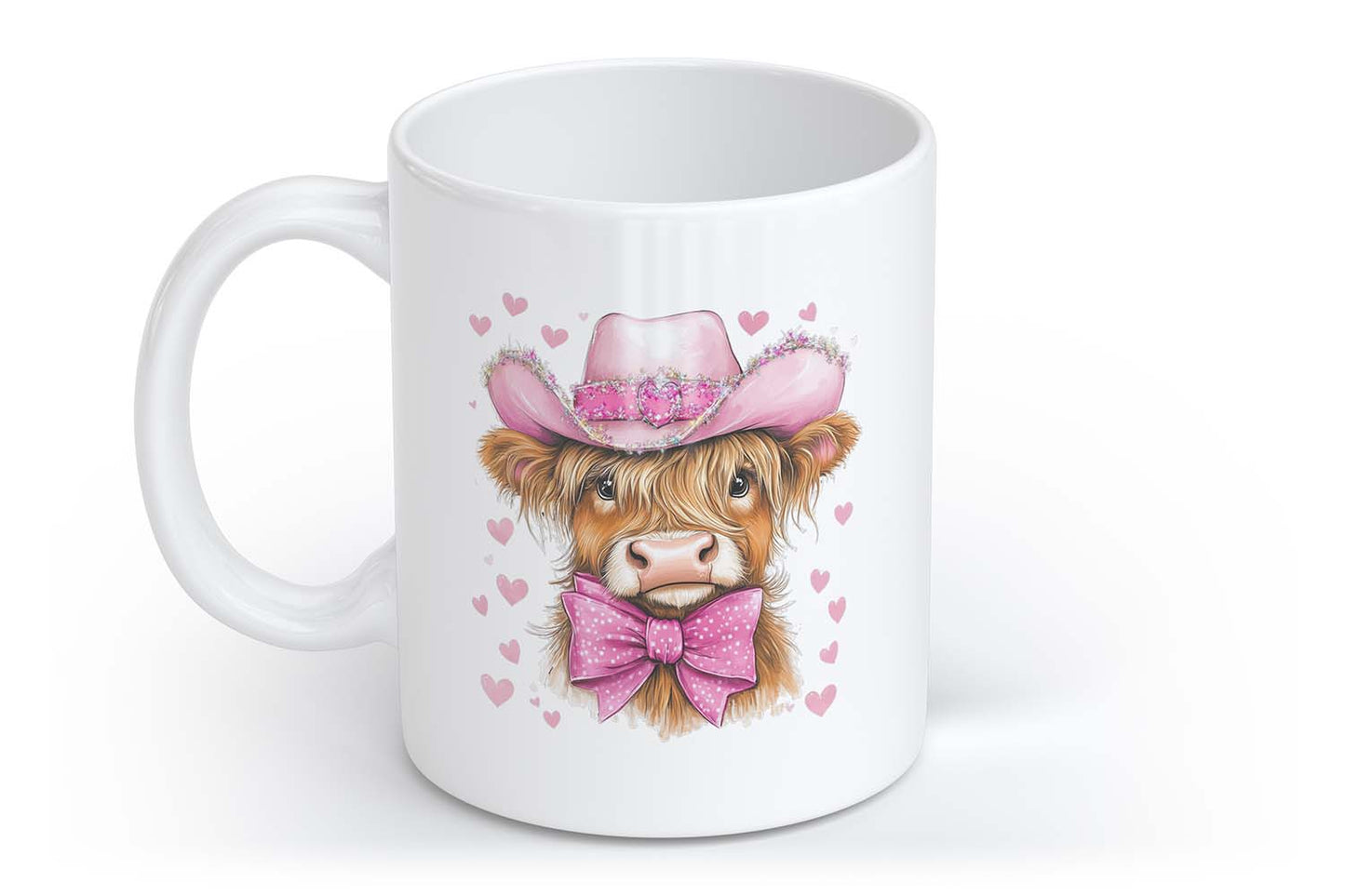 Valentinstag Kuh mit Schleife Cowgirl Cowboy | Tasse mit Rund- & Herzhenkel | Your Attitude Club