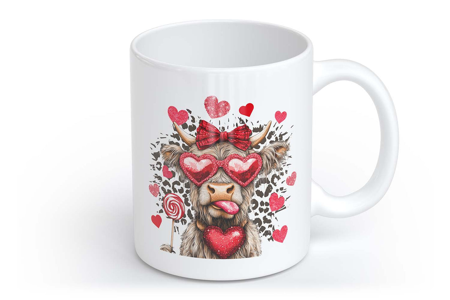 Valentinstag Kuh mit Herzen Cowgirl Cowboy | Tasse mit Rund- & Herzhenkel | Your Attitude Club