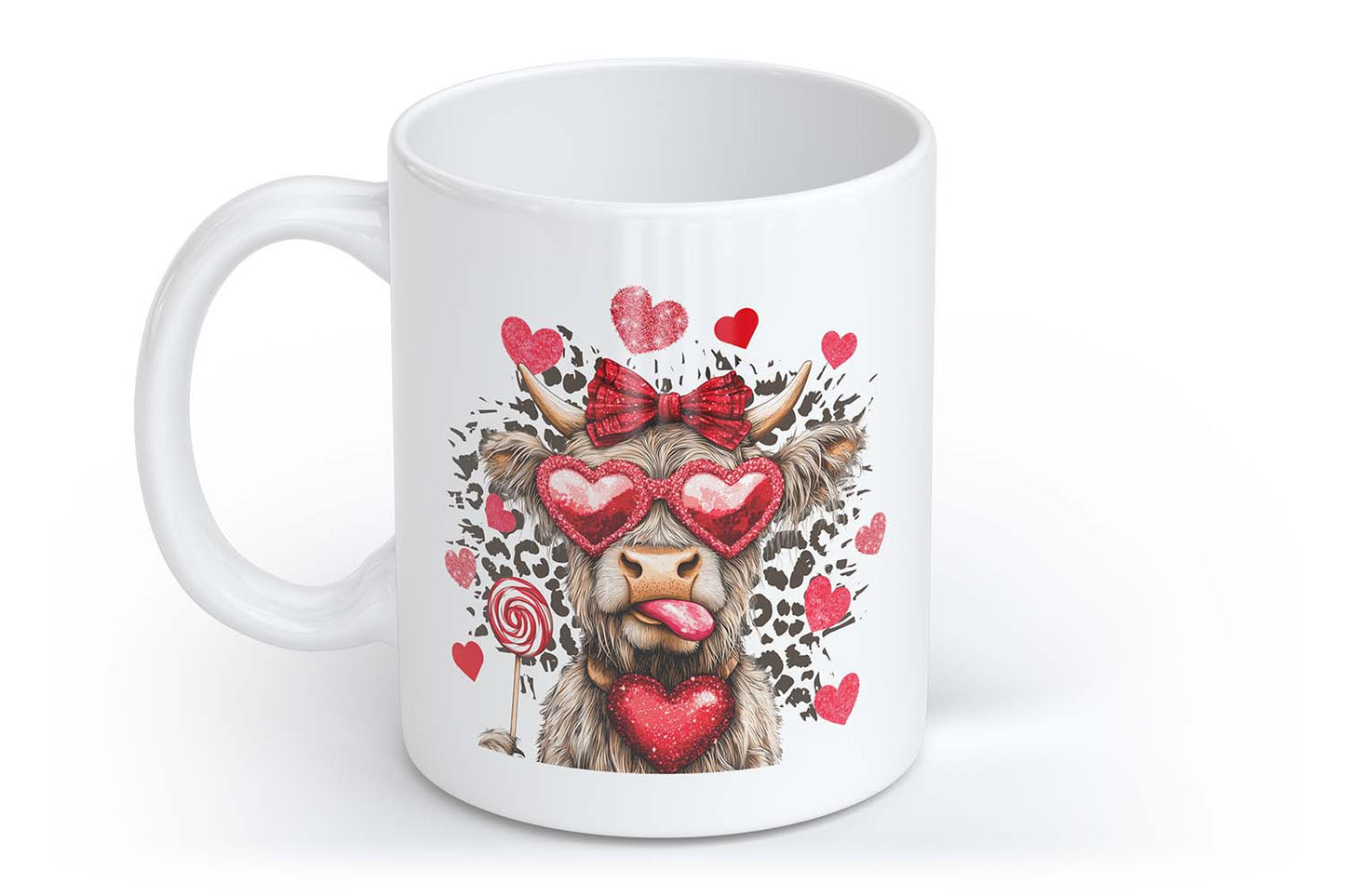 Valentinstag Kuh mit Herzen Cowgirl Cowboy | Tasse mit Rund- & Herzhenkel | Your Attitude Club