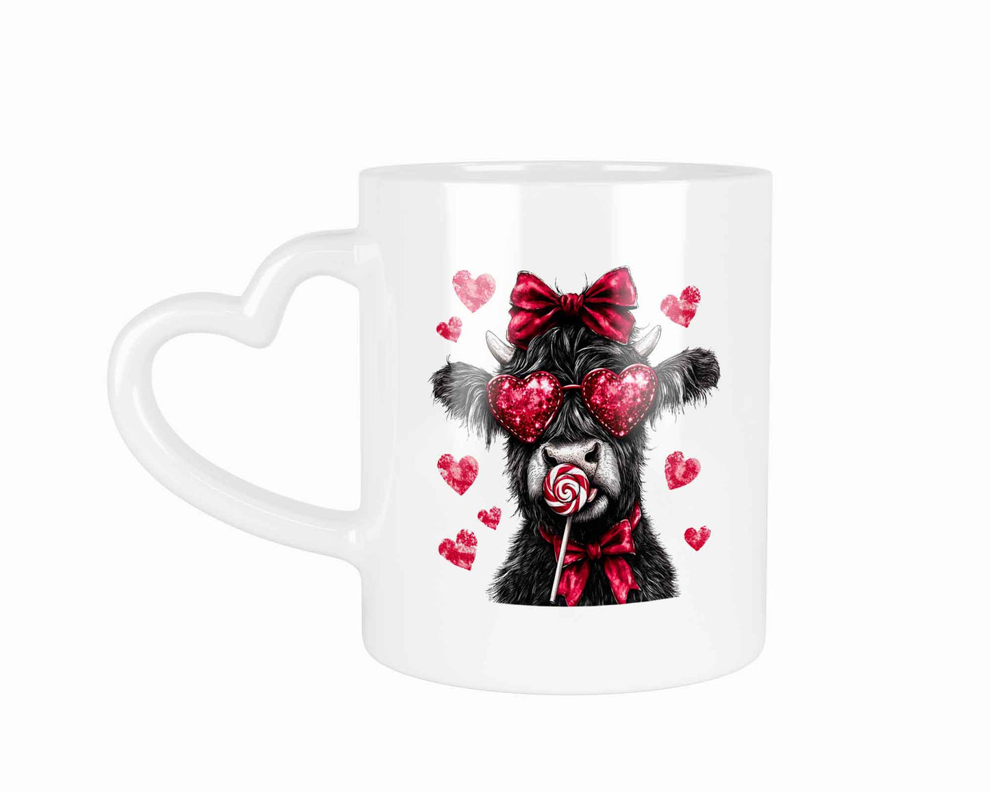 Valentinstag Kuh mit Lollie Cowgirl Cowboy | Tasse mit Rund- & Herzhenkel | Your Attitude Club