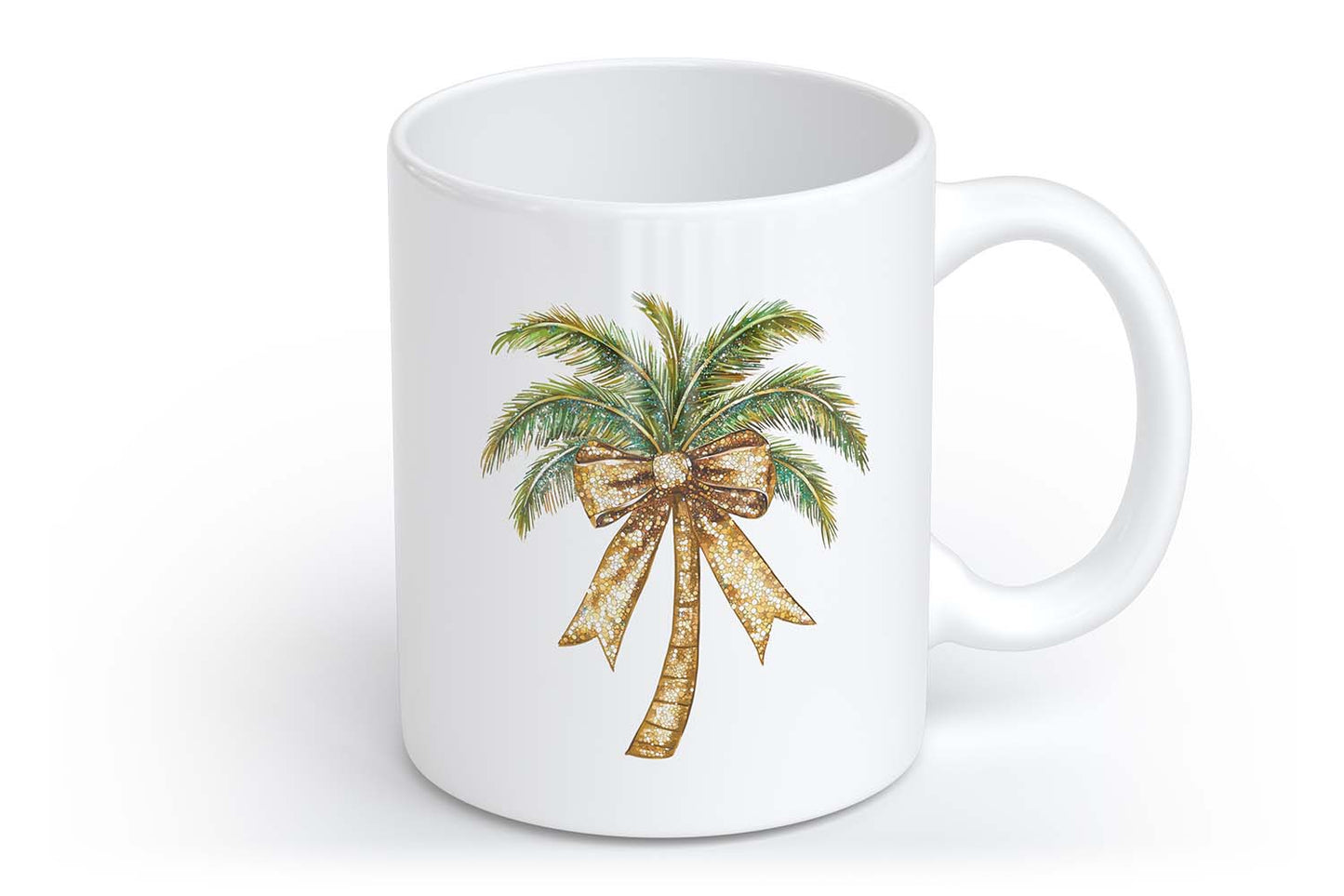 Weihnachtspalme Palm Schleife | Tasse mit Rund- & Herzhenkel | Your Attitude Club