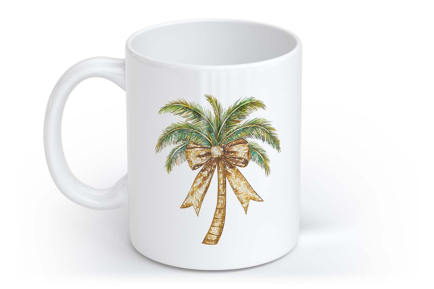 Weihnachtspalme Palm Schleife | Tasse mit Rund- & Herzhenkel | Your Attitude Club