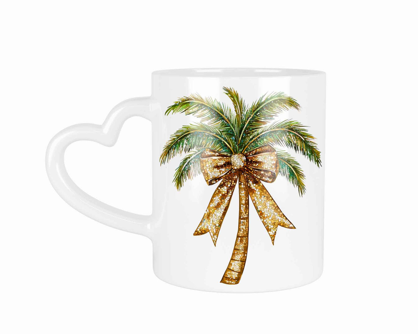 Weihnachtspalme Palm Schleife | Tasse mit Rund- & Herzhenkel | Your Attitude Club