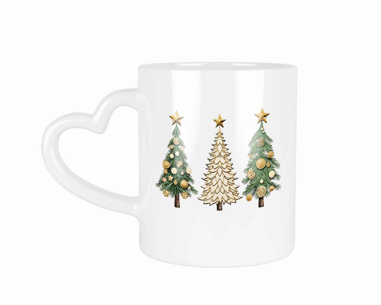 Goldener Weihnachtsbaum Christbaum christmas Tree | Tasse mit Rund- & Herzhenkel | Your Attitude Club