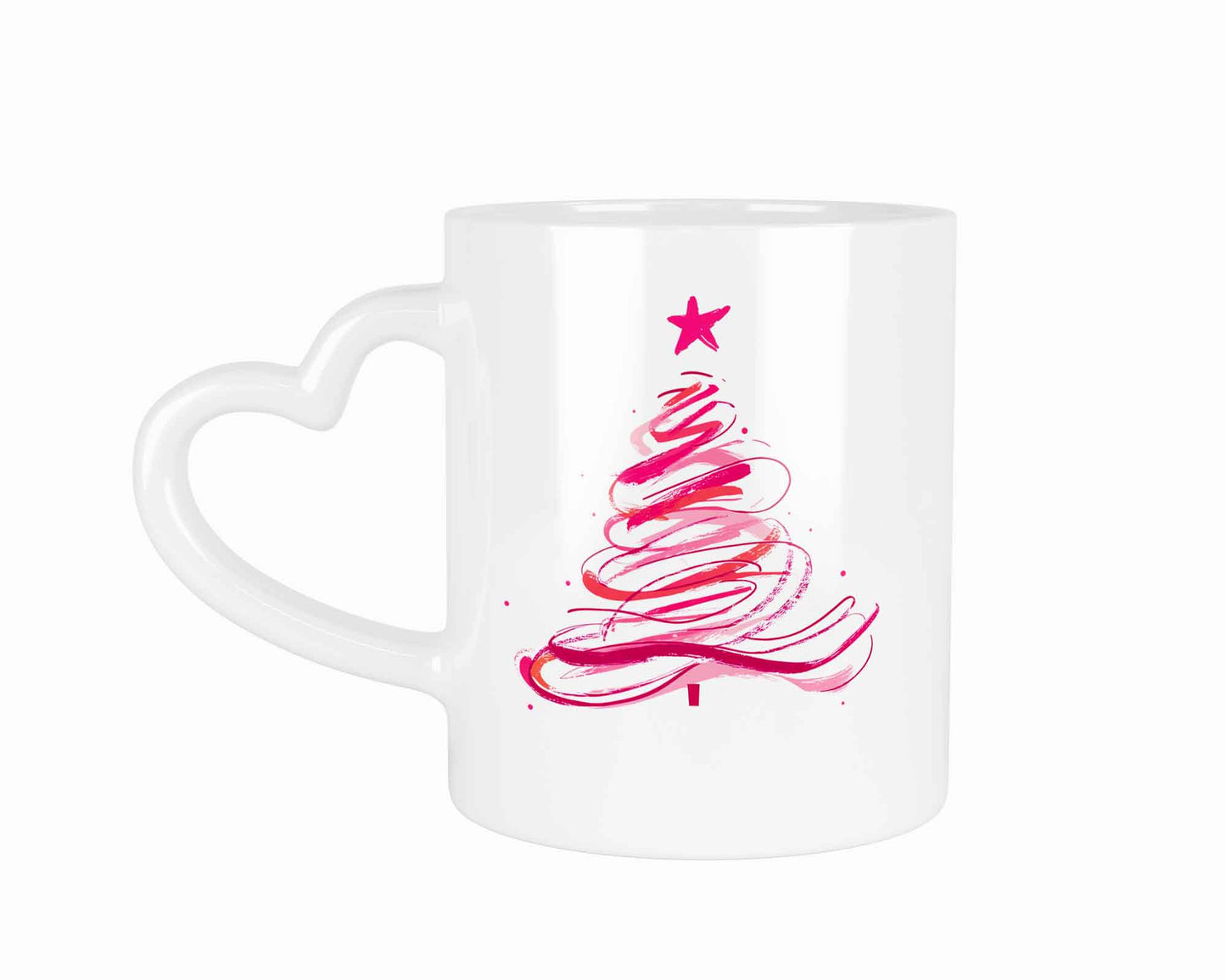 Pinker Weihnachtsbaum | Tasse mit Rund- & Herzhenkel | Your Attitude Club