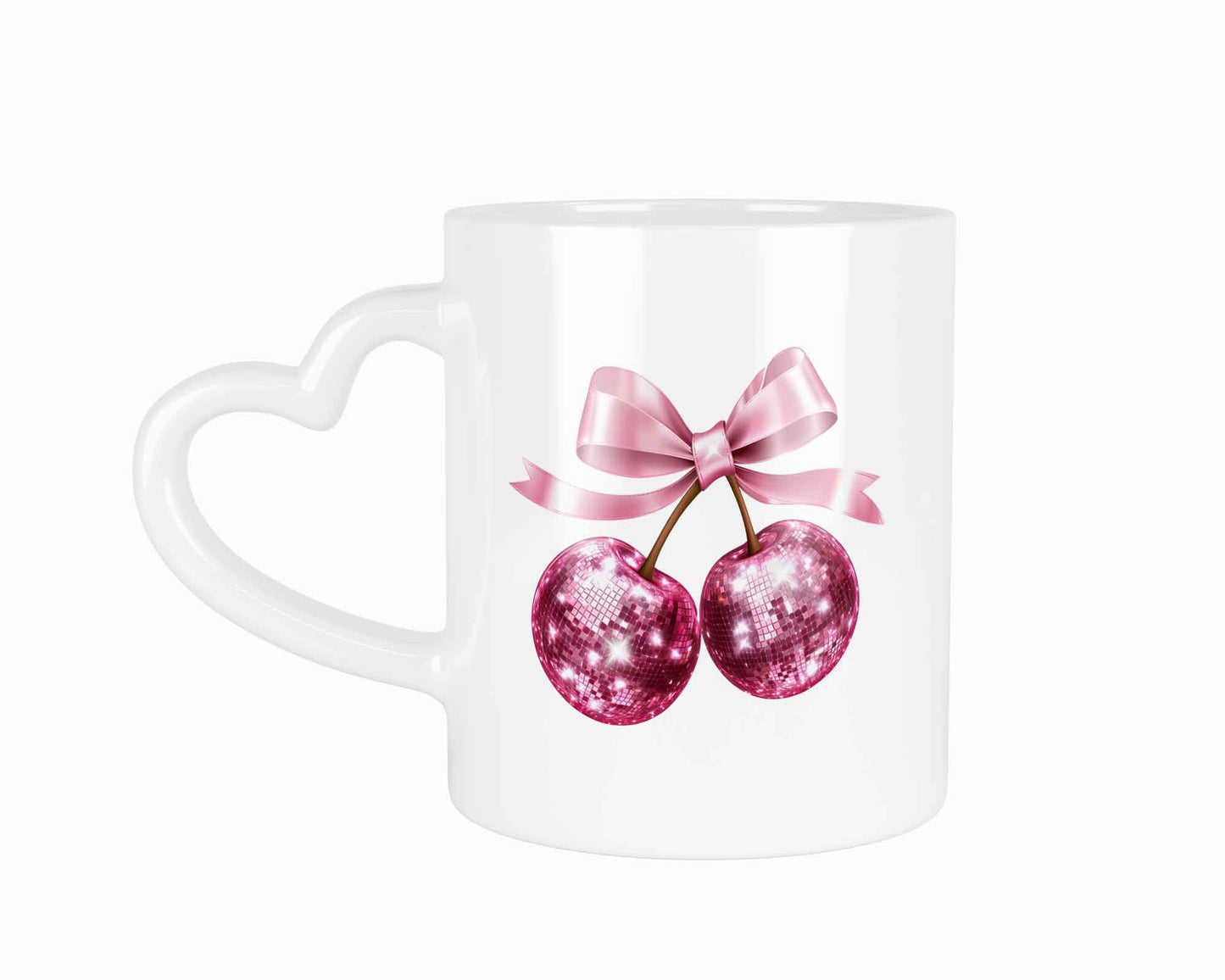 Disko Kirsche Cherry mit Schleife | Tasse mit Rund- & Herzhenkel | Your Attitude Club