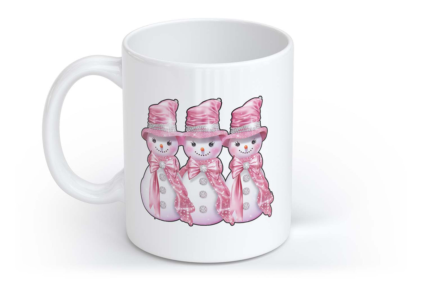 Pinke Weihnachtsmänner Snow Man | Tasse mit Rund- & Herzhenkel | Your Attitude Club