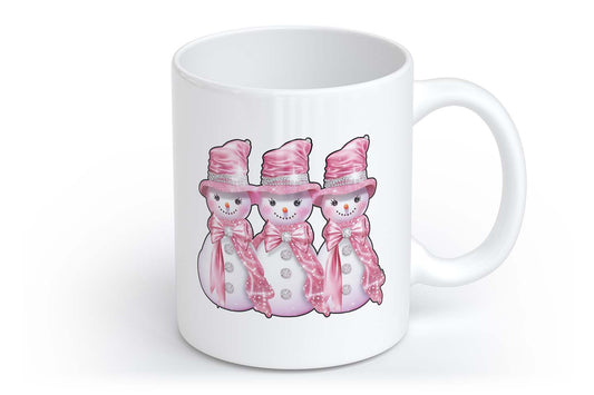 Pinke Weihnachtsmänner Snow Man | Tasse mit Rund- & Herzhenkel | Your Attitude Club