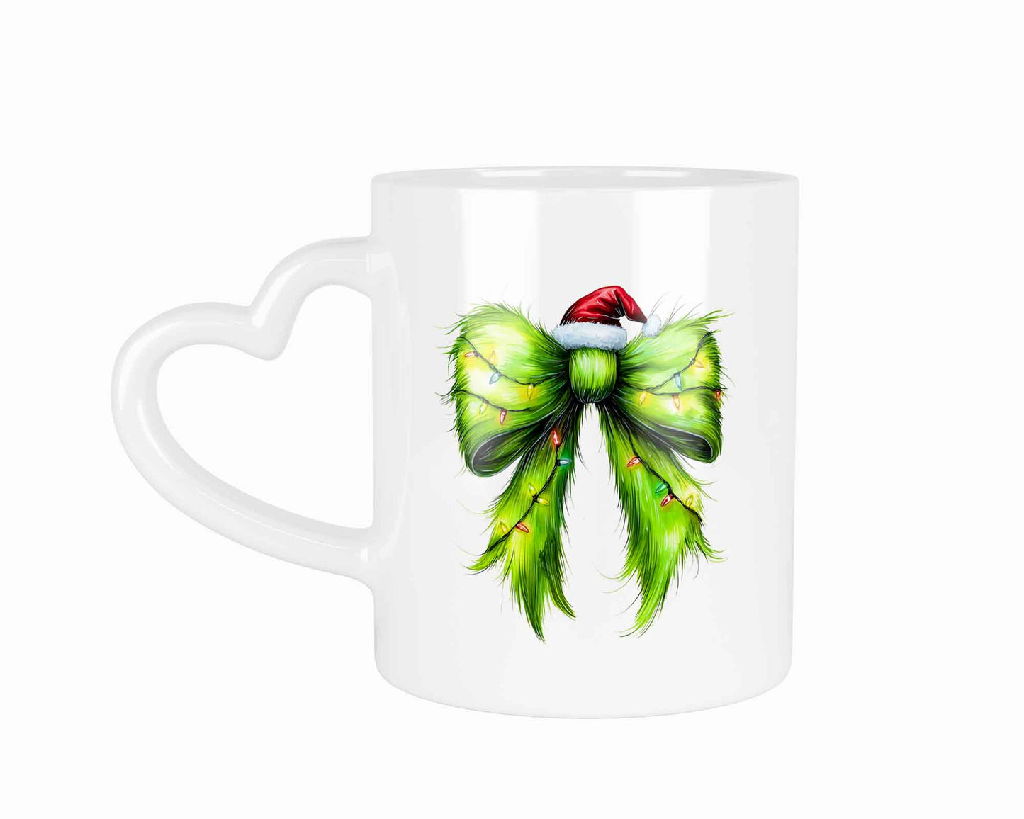 Grinch Schleife Weihnachten | Tasse mit Rund- & Herzhenkel | Your Attitude Club