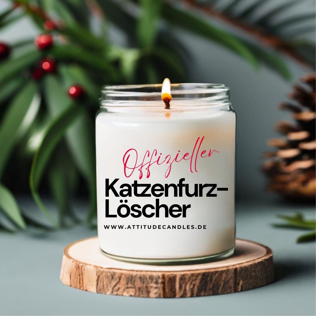 Offizieller Katzenfurz Löscher | Attitude Candles | versch. Größen Duftkerze Geschenk Geburtstag Hochzeit Weihnachten Einweihung