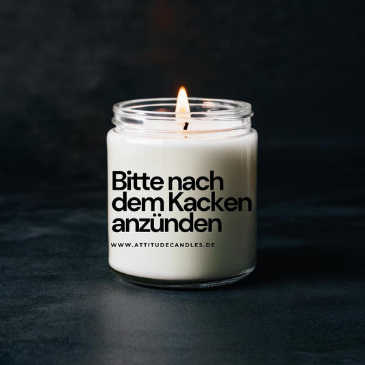 Bitte nach dem Kacken anzünden | Attitude Candles | versch. Größen Duftkerze Geschenk Geburtstag Hochzeit Weihnachten Einweihung