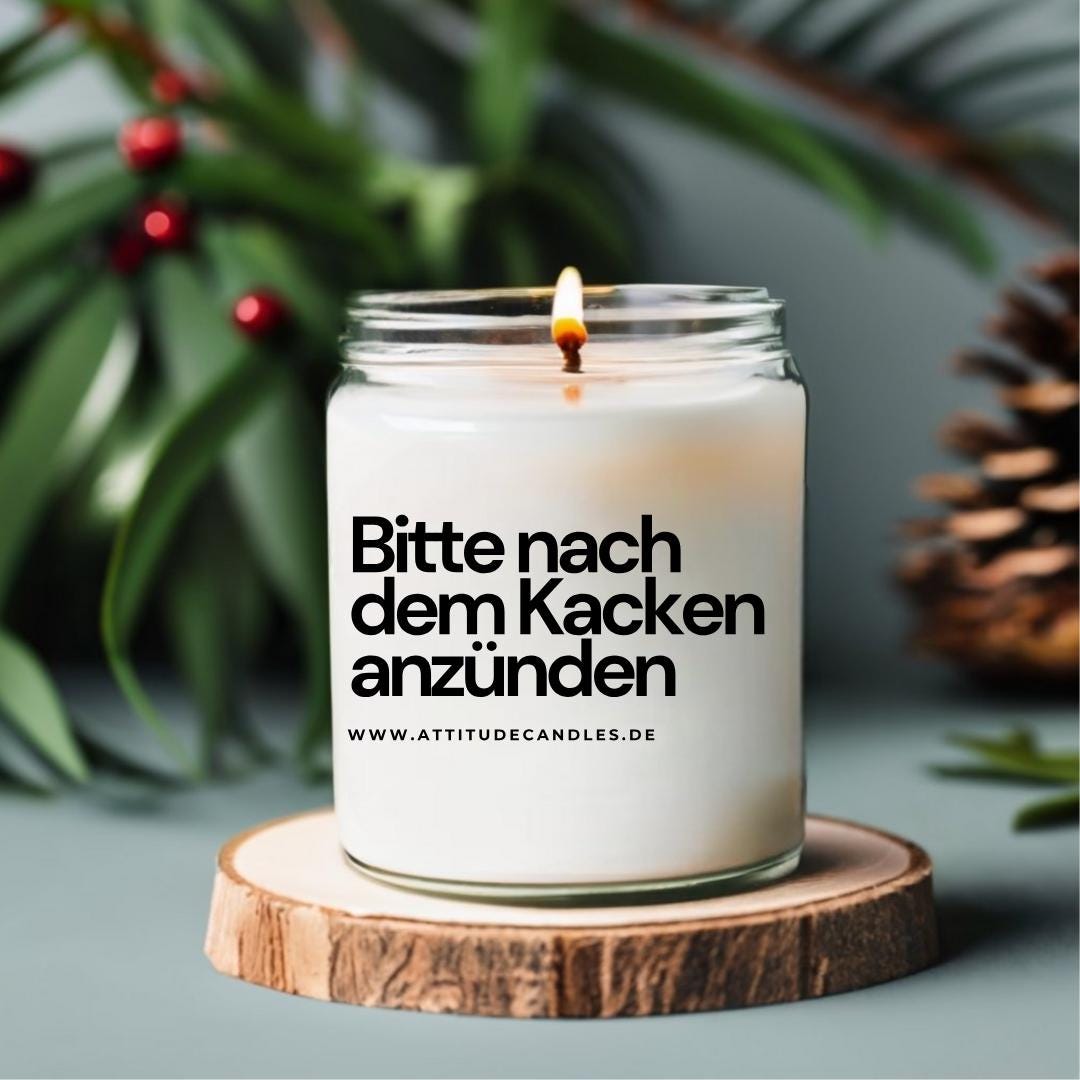 Bitte nach dem Kacken anzünden | Attitude Candles | versch. Größen Duftkerze Geschenk Geburtstag Hochzeit Weihnachten Einweihung