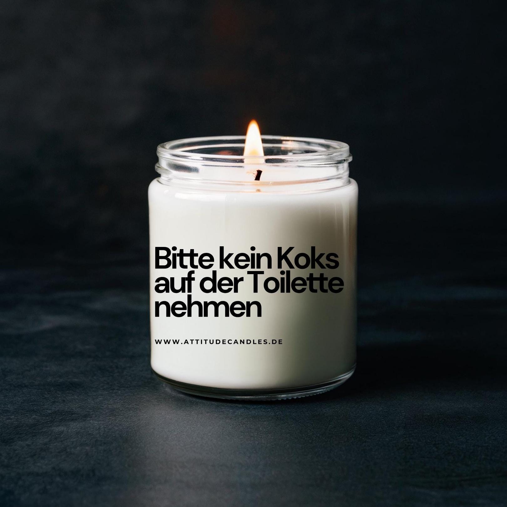 Bitte kein Koks auf der Toilette nehmen | Attitude Candles | versch. Größen Duftkerze Geschenk Geburtstag Hochzeit Weihnachten Einweihung