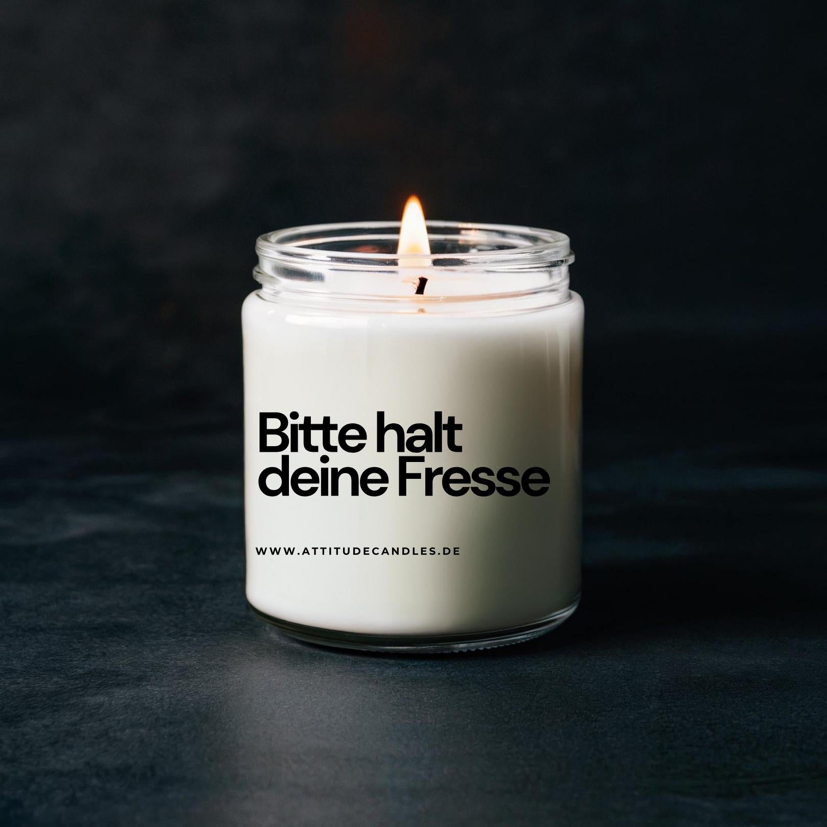 Bitte halt deine Fresse | Attitude Candles | versch. Größen Duftkerze Geschenk Geburtstag Hochzeit Weihnachten Einweihung