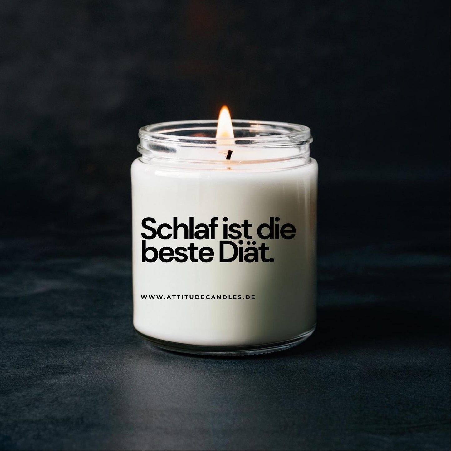 Schlaf ist die beste Diät | Attitude Candles | versch. Größen Duftkerze Geschenk Geburtstag Hochzeit Weihnachten Einweihung